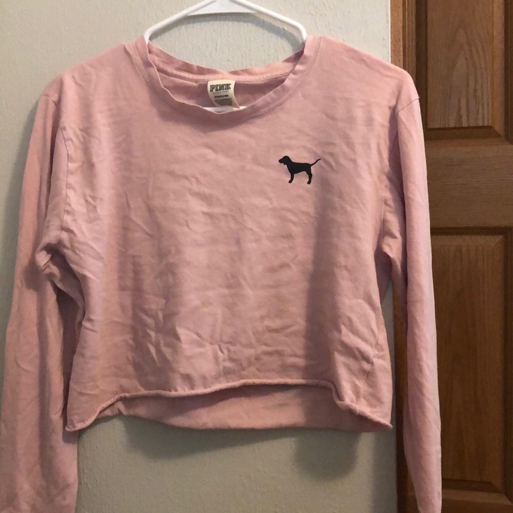 PINK long sleeve cropped shirt